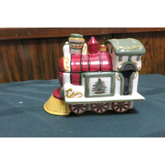 Spode Christmas Tree Village Christmas Train Engine Covered Dish Retired 2002 - Picture 1 of 5